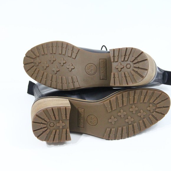 Timberland Lug Sole Boots New Women Black Leather Bootie sz 9.5 Sienna - Picture 12 of 12